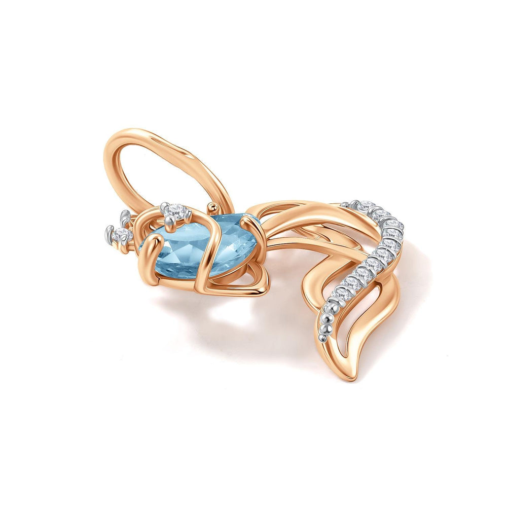 Blue Pear Lab Diamond Heart Pendant: 925 Silver, 10K/14K/18K Gold