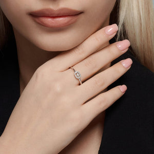 Marquise Halo Lab Diamond Ring: Petite Dainty Stackable Design