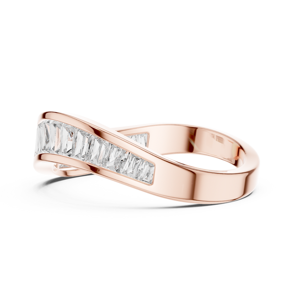 Lab Grown Baguette Diamond Band: Solid Gold, Platinum or Sterling Silver, Wedding Band, Eternity Band, Gift for wife