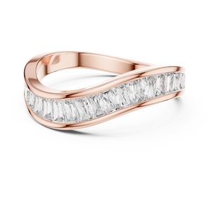 Lab Grown Baguette Diamond Band: Solid Gold, Platinum or Sterling Silver, Wedding Band, Eternity Band, Gift for wife