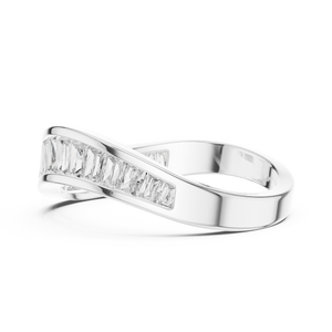Lab Grown Baguette Diamond Band: Solid Gold, Platinum or Sterling Silver, Wedding Band, Eternity Band, Gift for wife