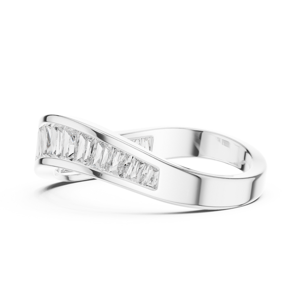 Lab Grown Baguette Diamond Band: Solid Gold, Platinum or Sterling Silver, Wedding Band, Eternity Band, Gift for wife