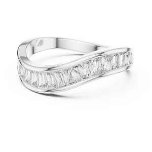 Lab Grown Baguette Diamond Band: Solid Gold, Platinum or Sterling Silver, Wedding Band, Eternity Band, Gift for wife