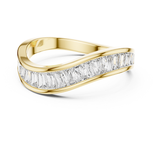 Lab Grown Baguette Diamond Band: Solid Gold, Platinum or Sterling Silver, Wedding Band, Eternity Band, Gift for wife