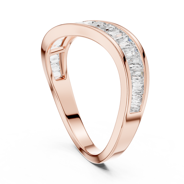 Lab Grown Baguette Diamond Band: Solid Gold, Platinum or Sterling Silver, Wedding Band, Eternity Band, Gift for wife