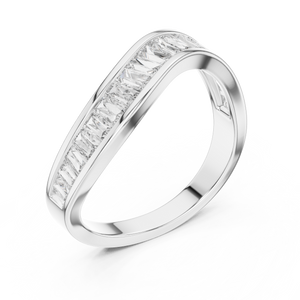 Lab Grown Baguette Diamond Band: Solid Gold, Platinum or Sterling Silver, Wedding Band, Eternity Band, Gift for wife