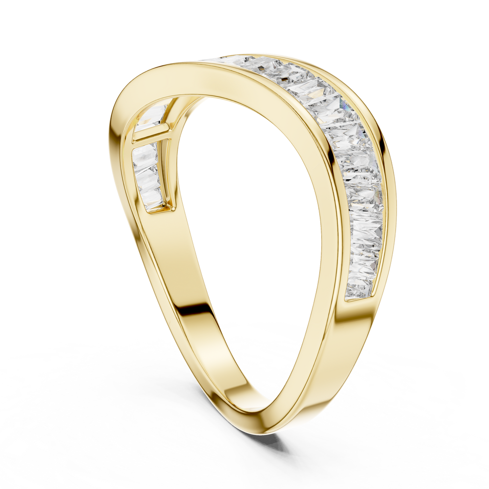 Lab Grown Baguette Diamond Band: Solid Gold, Platinum or Sterling Silver, Wedding Band, Eternity Band, Gift for wife