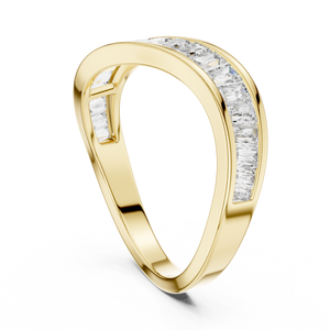 Lab Grown Baguette Diamond Band: Solid Gold, Platinum or Sterling Silver, Wedding Band, Eternity Band, Gift for wife
