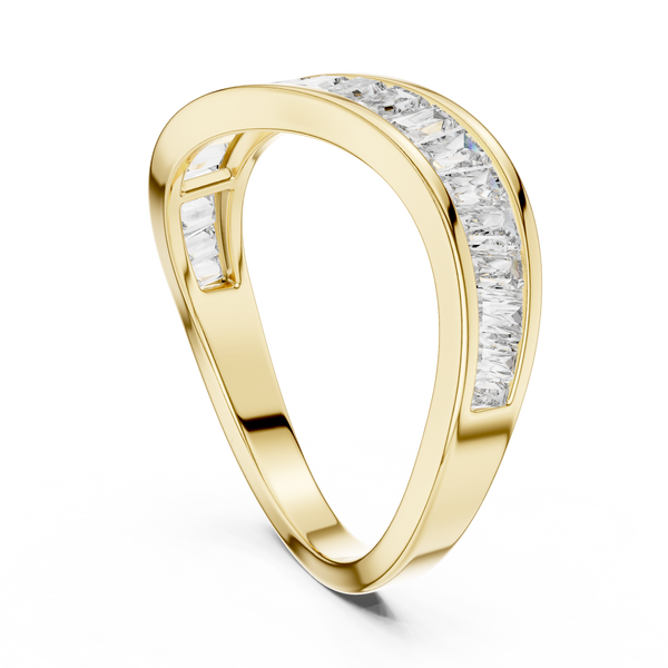 Lab Grown Baguette Diamond Band: Solid Gold, Platinum or Sterling Silver, Wedding Band, Eternity Band, Gift for wife