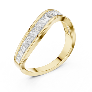 Lab Grown Baguette Diamond Band: Solid Gold, Platinum or Sterling Silver, Wedding Band, Eternity Band, Gift for wife