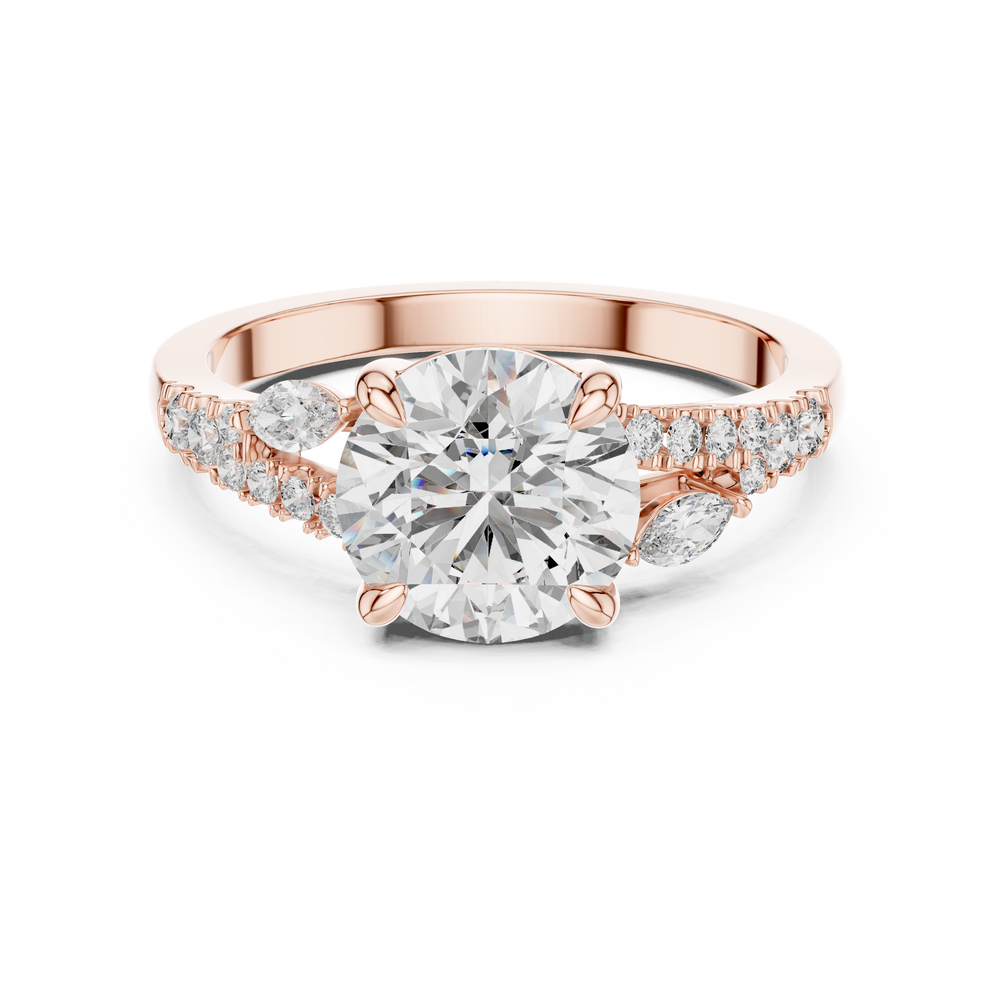 Round Brilliant Lab Diamond Ring Lab Crete Diamond Engagement Ring Vintage Diamond Ring for Women Promise Ring for Her Anniversary Ring Gift