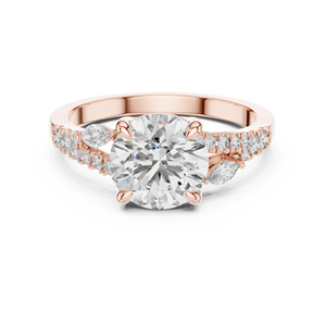 Round Brilliant Lab Diamond Ring Lab Crete Diamond Engagement Ring Vintage Diamond Ring for Women Promise Ring for Her Anniversary Ring Gift