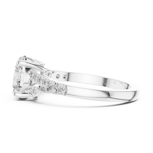 Round Brilliant Lab Diamond Ring Lab Crete Diamond Engagement Ring Vintage Diamond Ring for Women Promise Ring for Her Anniversary Ring Gift