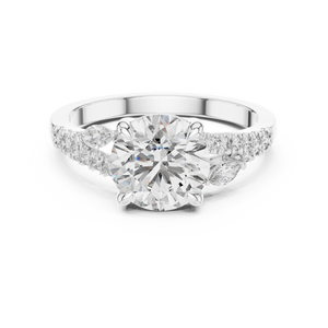 Round Brilliant Lab Diamond Ring Lab Crete Diamond Engagement Ring Vintage Diamond Ring for Women Promise Ring for Her Anniversary Ring Gift