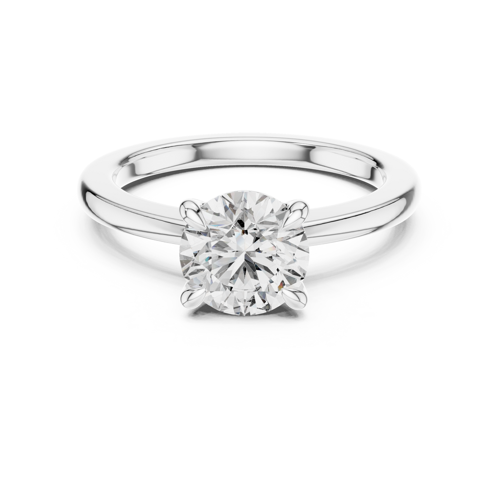 Round Brilliant Lab Diamond Ring Lab Crete Diamond Engagement Ring Vintage Diamond Ring for Women Promise Ring for Her Anniversary Ring Gif