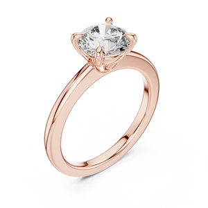 Round Brilliant Lab Diamond Ring Lab Crete Diamond Engagement Ring Vintage Diamond Ring for Women Promise Ring for Her Anniversary Ring Gif