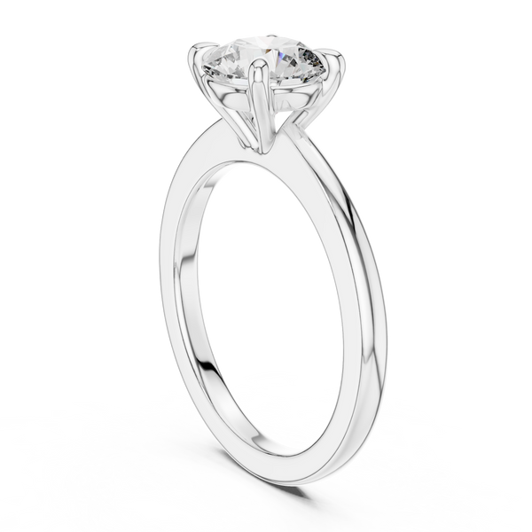 Round Brilliant Lab Diamond Ring Lab Crete Diamond Engagement Ring Vintage Diamond Ring for Women Promise Ring for Her Anniversary Ring Gif