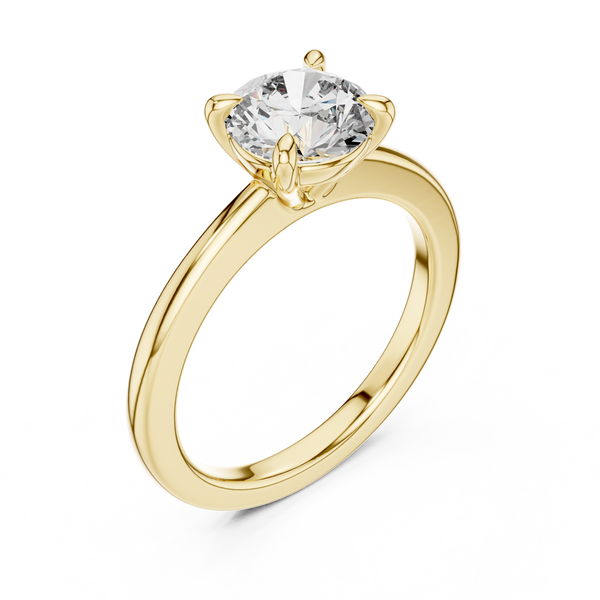 Round Brilliant Lab Diamond Ring Lab Crete Diamond Engagement Ring Vintage Diamond Ring for Women Promise Ring for Her Anniversary Ring Gif