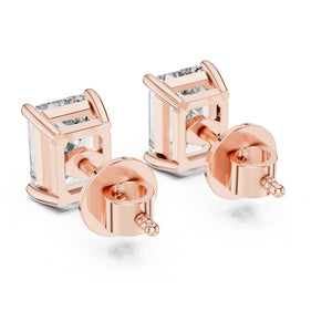 IGI Certified Emerald Cut Diamond Stud Earrings | Lab Grown Diamond | 10K, 14K, 18K Solid Gold or 925 Silver