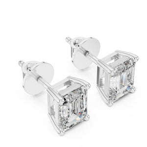 IGI Certified Emerald Cut Diamond Stud Earrings | Lab Grown Diamond | 10K, 14K, 18K Solid Gold or 925 Silver