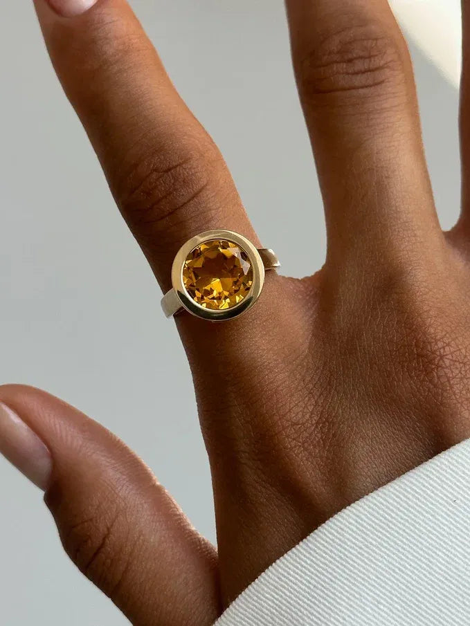 Round Brilliant Lab Diamond Ring Lab Crete Diamond Engagement Ring Vintage Diamond Ring for Women Promise Ring for Her Anniversary Ring Gift