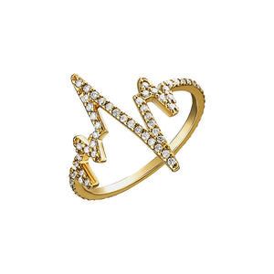 Heartbeat Lab Grown Diamond Ring: 14K Gold Pulse Line Band