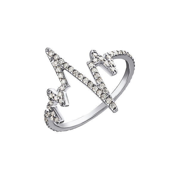 Heartbeat Lab Grown Diamond Ring: 14K Gold Pulse Line Band