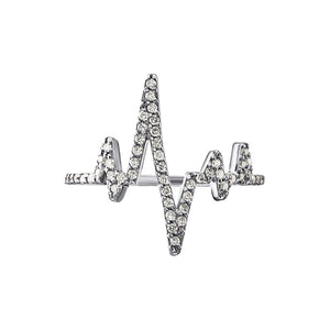 Heartbeat Lab Grown Diamond Ring: 14K Gold Pulse Line Band