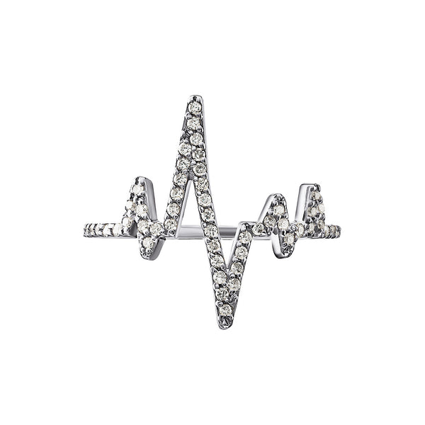 Heartbeat Lab Grown Diamond Ring: 14K Gold Pulse Line Band
