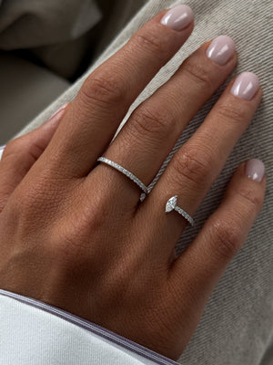 Marquise Diamond Engagement Ring Genuine Lab Grown Diamond Anniversary Ring Unique Proposal Ring for Her Six Claw Prong Setting Ring Gift