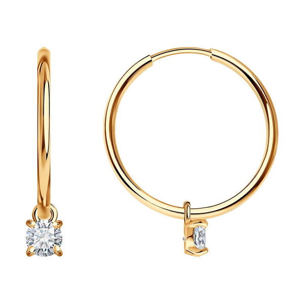Lab Grown Diamond Drop Hoop Earrings – Minimalist Everyday Luxury | Gold, Silver