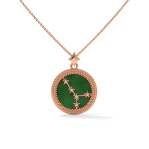 Cancer Zodiac Pendant Necklace, Unisex | 10K, 14K, 18K Gold, 925 Silver | Cable Chain | Lab Grown Diamond | Vivid Luxe Jewelers