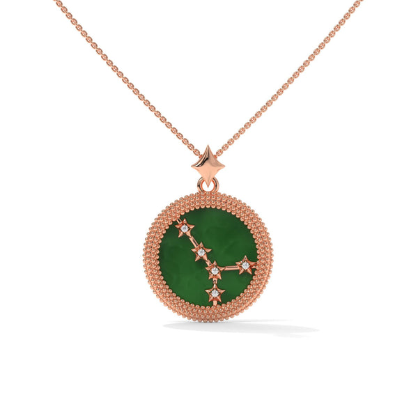 Cancer Zodiac Pendant Necklace, Unisex | 10K, 14K, 18K Gold, 925 Silver | Cable Chain | Lab Grown Diamond | Vivid Luxe Jewelers