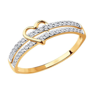 Heart Diamond Promise Ring: Lab Grown Diamonds, Sterling Silver or Gold