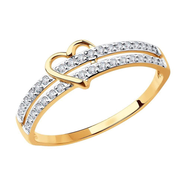 Heart Diamond Promise Ring: Lab Grown Diamonds, Sterling Silver or Gold