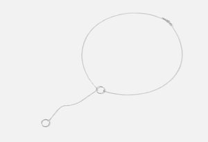 Double Circle Lariat Necklace: Minimalist Drop Pendant