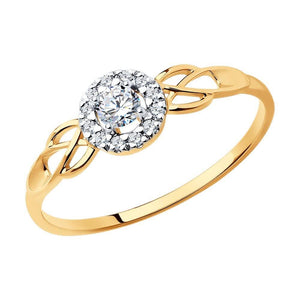 Lab Grown Diamond Halo Twist Ring: Dainty Stackable Band