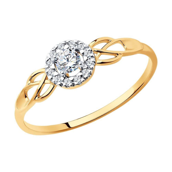 Lab Grown Diamond Halo Twist Ring: Dainty Stackable Band