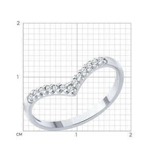 Lab Grown Diamond V Ring: Petite Stacking Ring, Gold & Silver