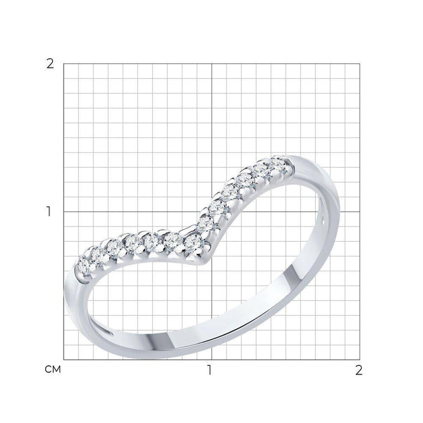 Lab Grown Diamond V Ring: Petite Stacking Ring, Gold & Silver
