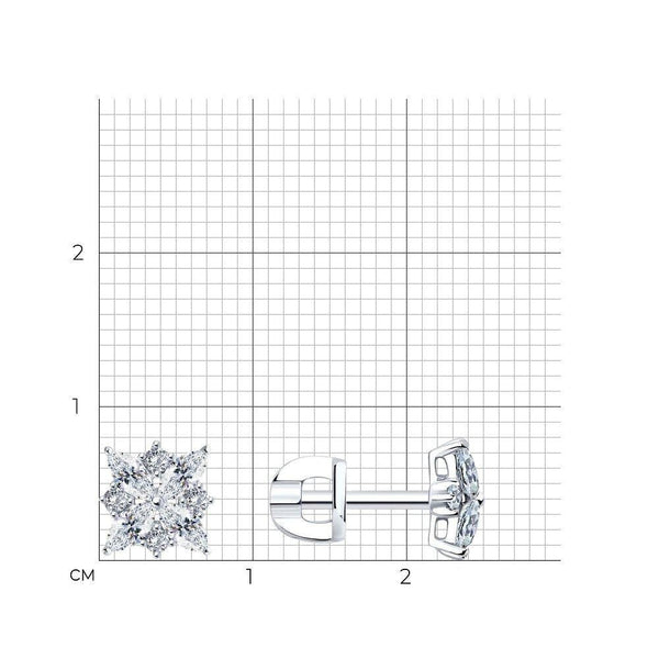 Lab-Grown Diamond Flower Stud Earrings: 1.04ct | Gold, Silver