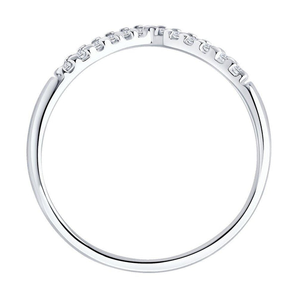 Lab Grown Diamond V Ring: Petite Stacking Ring, Gold & Silver