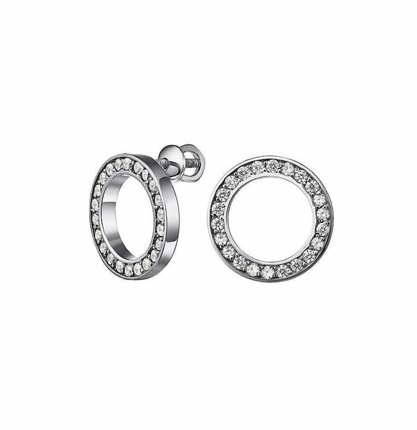 Diamond Halo Stud Earrings: Solid Gold, Sterling Silver