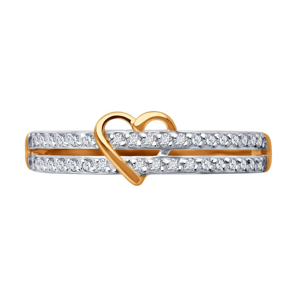 Heart Diamond Promise Ring: Lab Grown Diamonds, Sterling Silver or Gold