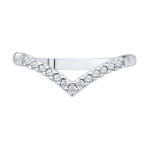 Lab Grown Diamond V Ring: Petite Stacking Ring, Gold & Silver