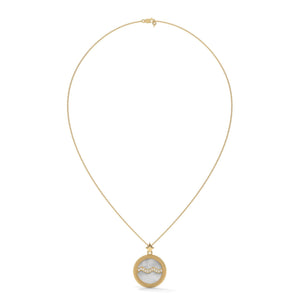 Aquarius Zodiac Pendant Necklace, Unisex | 10K, 14K, 18K Gold, 925 Silver | Cable Chain | Lab Grown Diamond