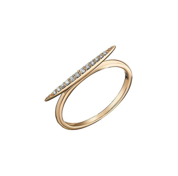 Dainty Lab Grown Diamond Bar Ring: 10K/14K/18K Solid Gold, 925 Silver