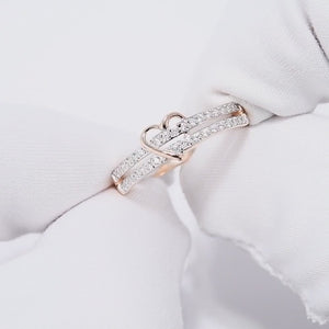 Heart Diamond Promise Ring: Lab Grown Diamonds, Sterling Silver or Gold