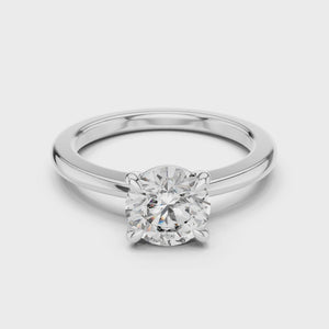 Round Brilliant Lab Diamond Ring Lab Crete Diamond Engagement Ring Vintage Diamond Ring for Women Promise Ring for Her Anniversary Ring Gif