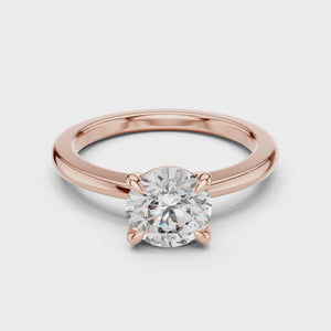 Round Brilliant Lab Diamond Ring Lab Crete Diamond Engagement Ring Vintage Diamond Ring for Women Promise Ring for Her Anniversary Ring Gif